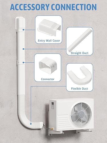 Miniatura 5 de Kalkehay Juego de cubierta de línea de PVC decorativo para mini split y aire acondicionado central de 4 pulgadas de ancho y 9 pies de largo, para