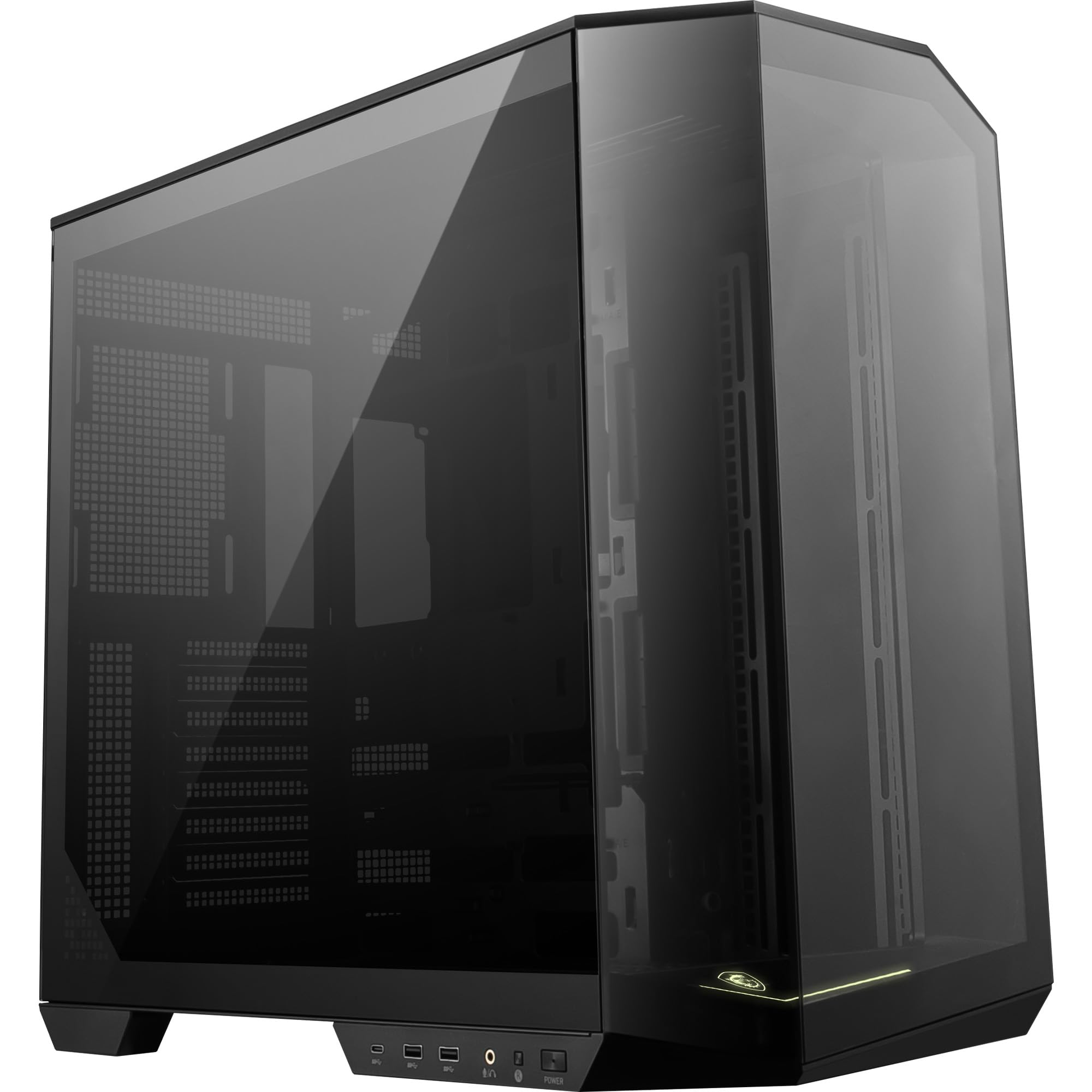 MSI MAG PANO M100R PZ Micro-ATX PC Case-Micro-ATX Capacity,3x120mm Reverse-blade ARGB Fans and1x120mm ARGB Fan with Hub Controller,GPU Support Stand,Level Indicator,33mm Cable Routing Space — view 11
