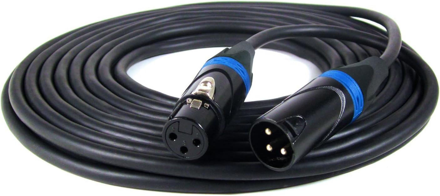 Vitrius Cables - XLR Cable 20 Ft - for Microphones & Pro Audio - 3-pin Connectors, Male to Female