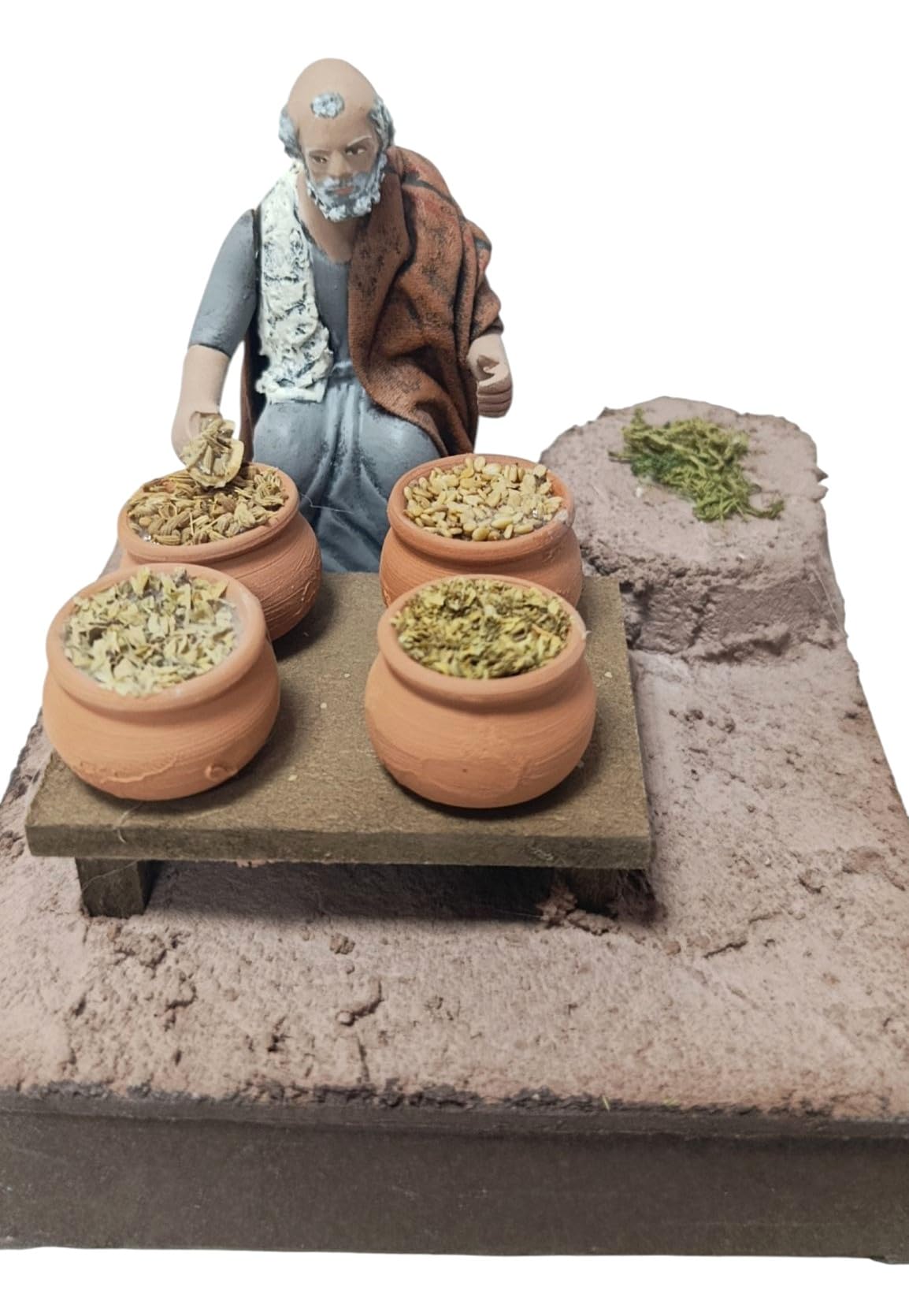 Gewürz-Verkäufer mit Bewegung, für 12 cm große Figuren
