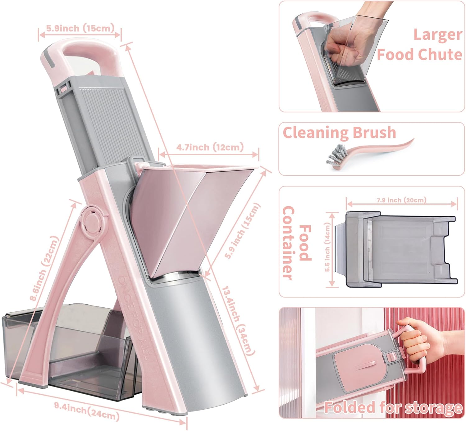 Upgrade Safe Mandoline Slicer + Mandolines Slicer Gray
