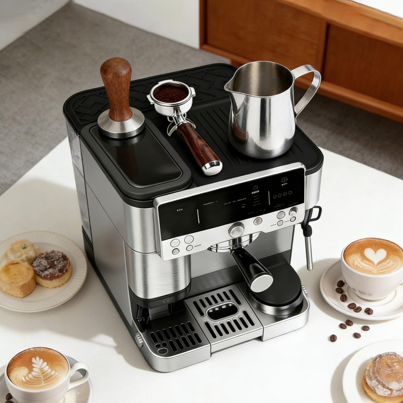 Tappetino in silicone per Ninja Luxe Café ES601EU/ES701EU, tappetino antiscivolo, protegge le superfici, tappetino in silicone, antigraffio, impermeabile, resistente al calore, per macchina da caffè