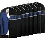 Syeeiex 2 PC 54'' Space Saving Hanging Garment Bags for Closet Storage with Self Compression Zipper, Garment Bags for Hanging Clothes with 8'' Gussets, Clear Window