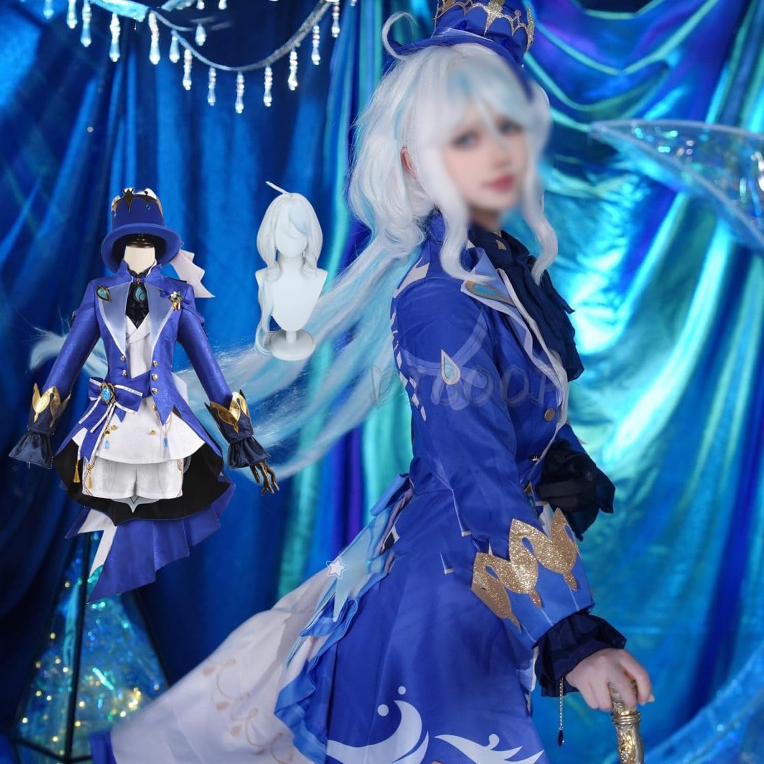 Amazon.co.jp: 原神 周辺 フリーナ フォカロルス 水の神 コスプレ衣装