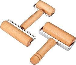 Rolling Pin, 2 Pieces Dough Roller, Wooden Pizza Dough Baker Roller Set Pasta Rolling Pins Craft Clay Roller for Home Kitchen Baking Cooking, Non-Stick Time-Saver Rolling Pin