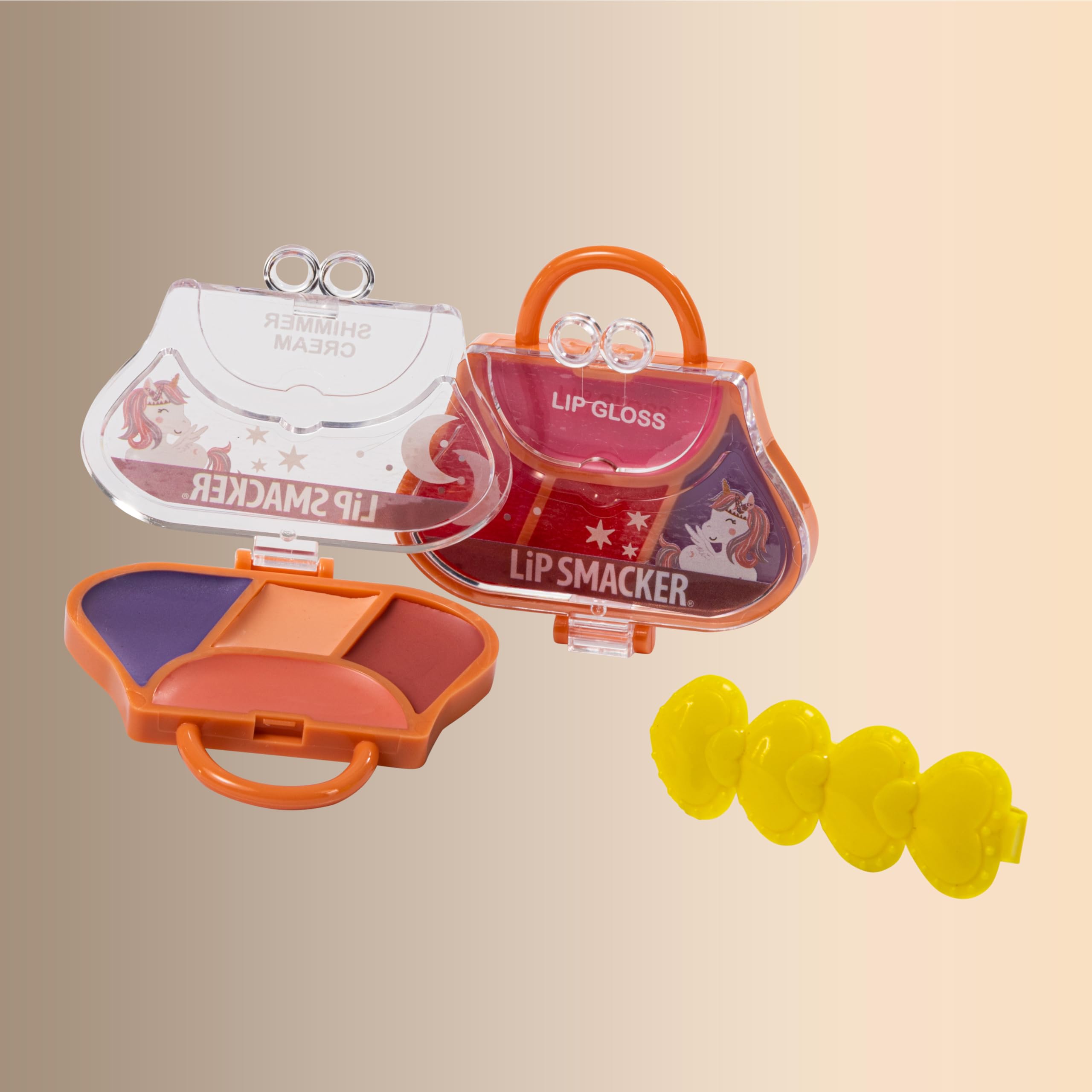 Lip Smacker Beauty Train Case, All-in-One Make-up Set für Mädchen, Bestehend aus 22 Lipglossen, 9 Cremigen Lidschatten, 2 Nagellacken, 4 Glitzerpudern und Haarspangen