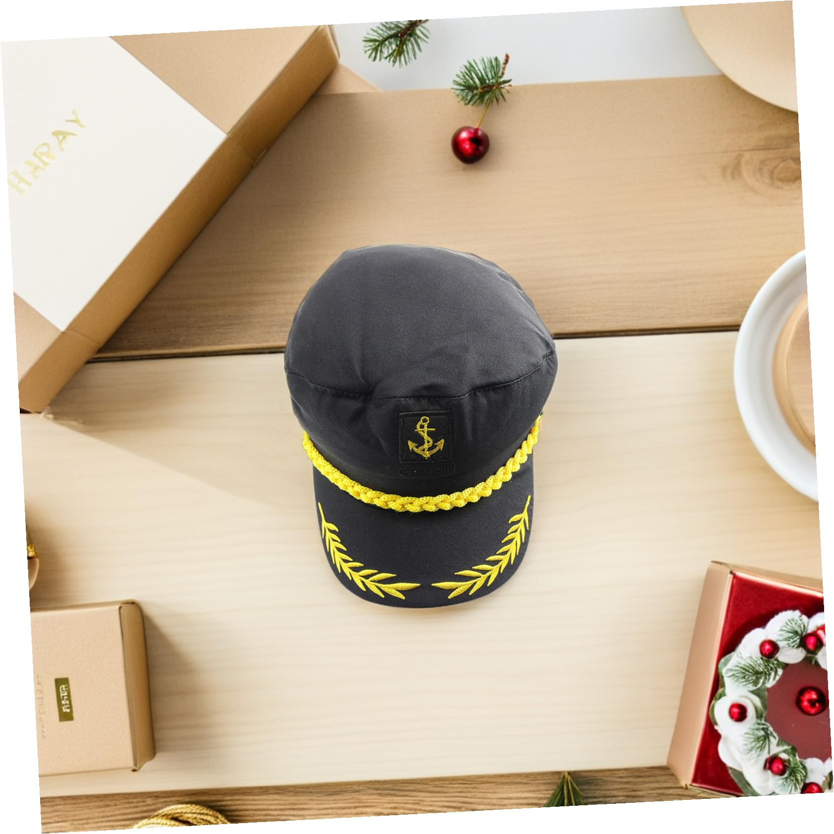 TOYANDONA 4 Stück Teiliges Kapitänsmützen für Damen Herren Leichte Atmungsaktive Matrosenhüte in Schwarz Weiß für Hochzeit Cosplay Yacht Strandpartys Bequem und Sonnenschützend
