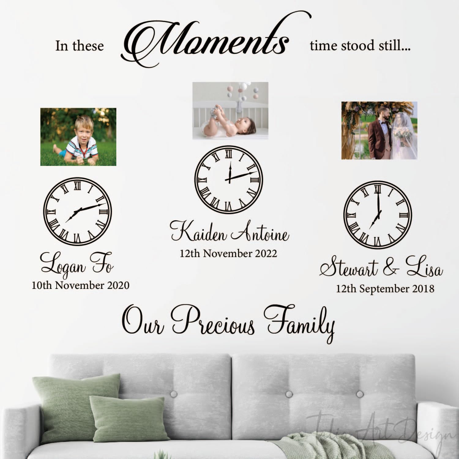 Time Stood Still Wall Decal - Vintage Clock Vinyl Sticker for Home Decor - Inspirational Quote Wall Art for Living Room, Bedroom, Office - Removable Motivational Decor