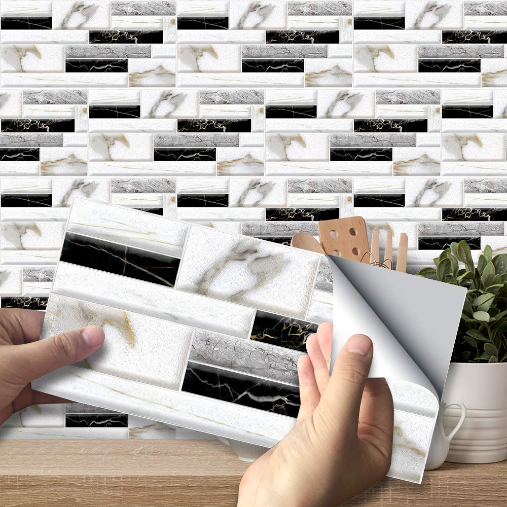 Autocollant mural effet marbre Alwayspon pour relooker une cuisine