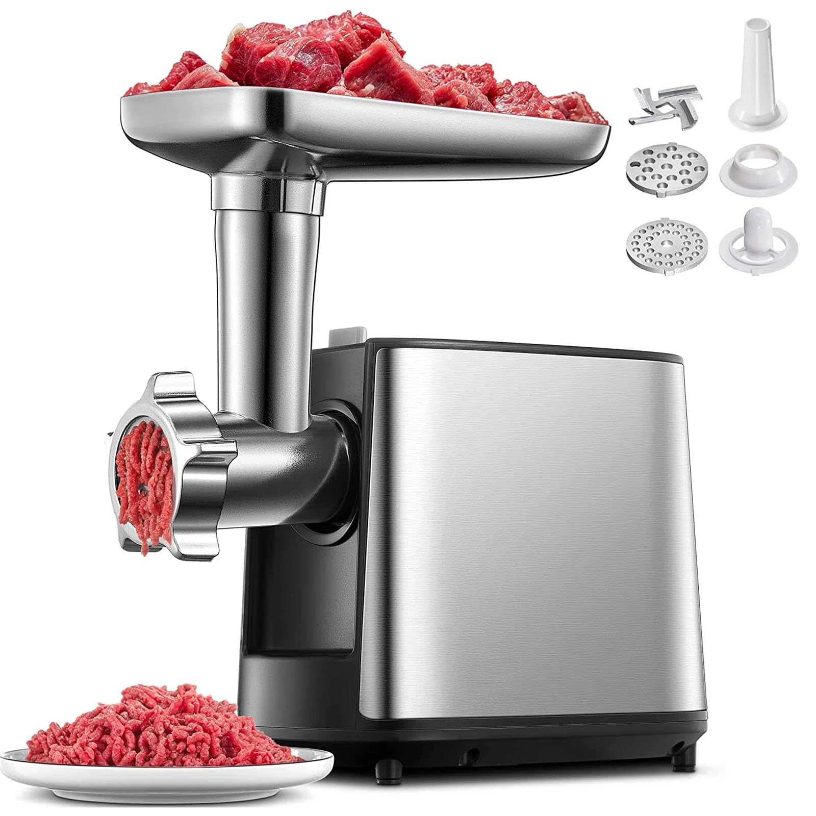 FHRKA Electric Meat Grinder, Heavy Duty Meat Mincer, Sausage Stuffer Maker, Food Grinder with Sausage Stuffer Tube & Kubbe Kit
