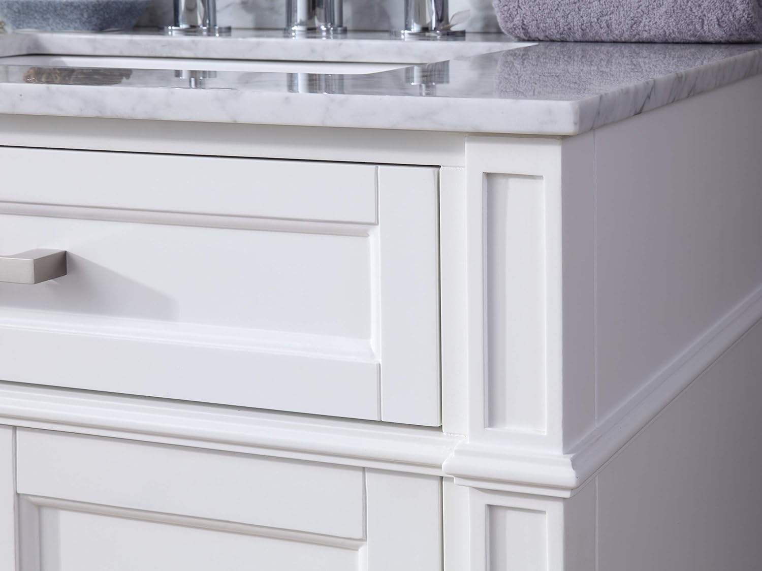 30" Tennant Brand Durand Modern White Bathroom Vanity ZK-1808-V30W-BS