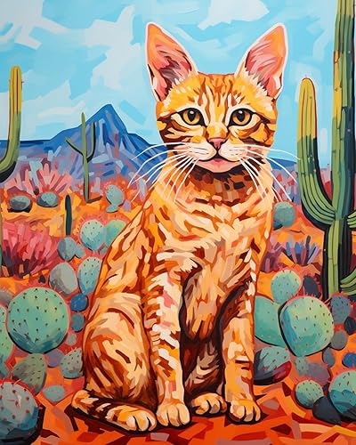 Miniatura 36 de Pintura por números, corte de pelo de gato negro, lienzo profesional con pinceles, pinturas acrílicas, divertido graffiti de animales, pintura por