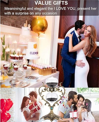 Miniatura 2 de SuLiao Temporizador de arena de reloj de arena de 30 minutos reloj de arena negro de latón antiguo, reloj de arena grande giratorio de 30 minutos,