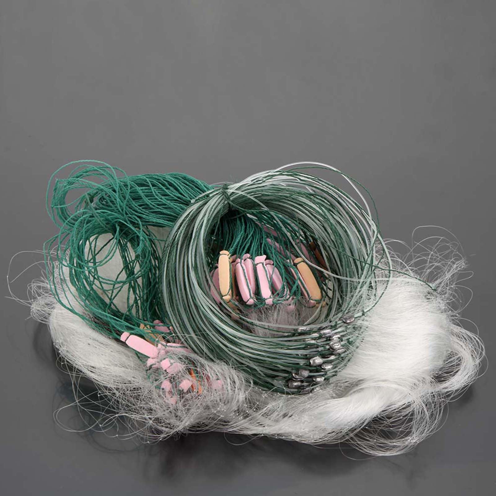 Funien Fish Gill Net, 25M 3 Layers Monofilament Fishing Fish Gill Net With Float