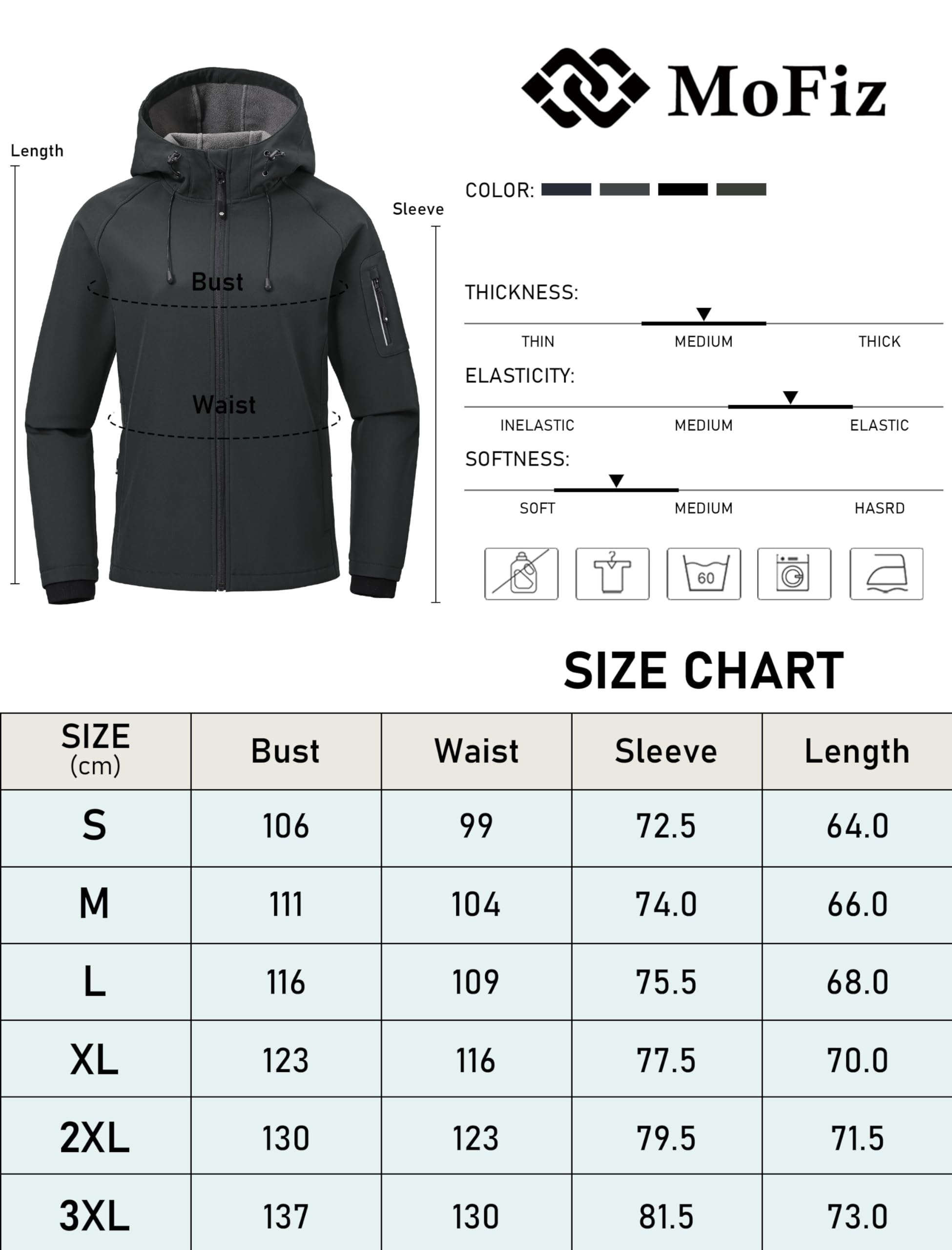 MoFiz Giacca softshell da donna con cappuccio, impermeabile leggera per corsa, ciclismo, escursionismo
