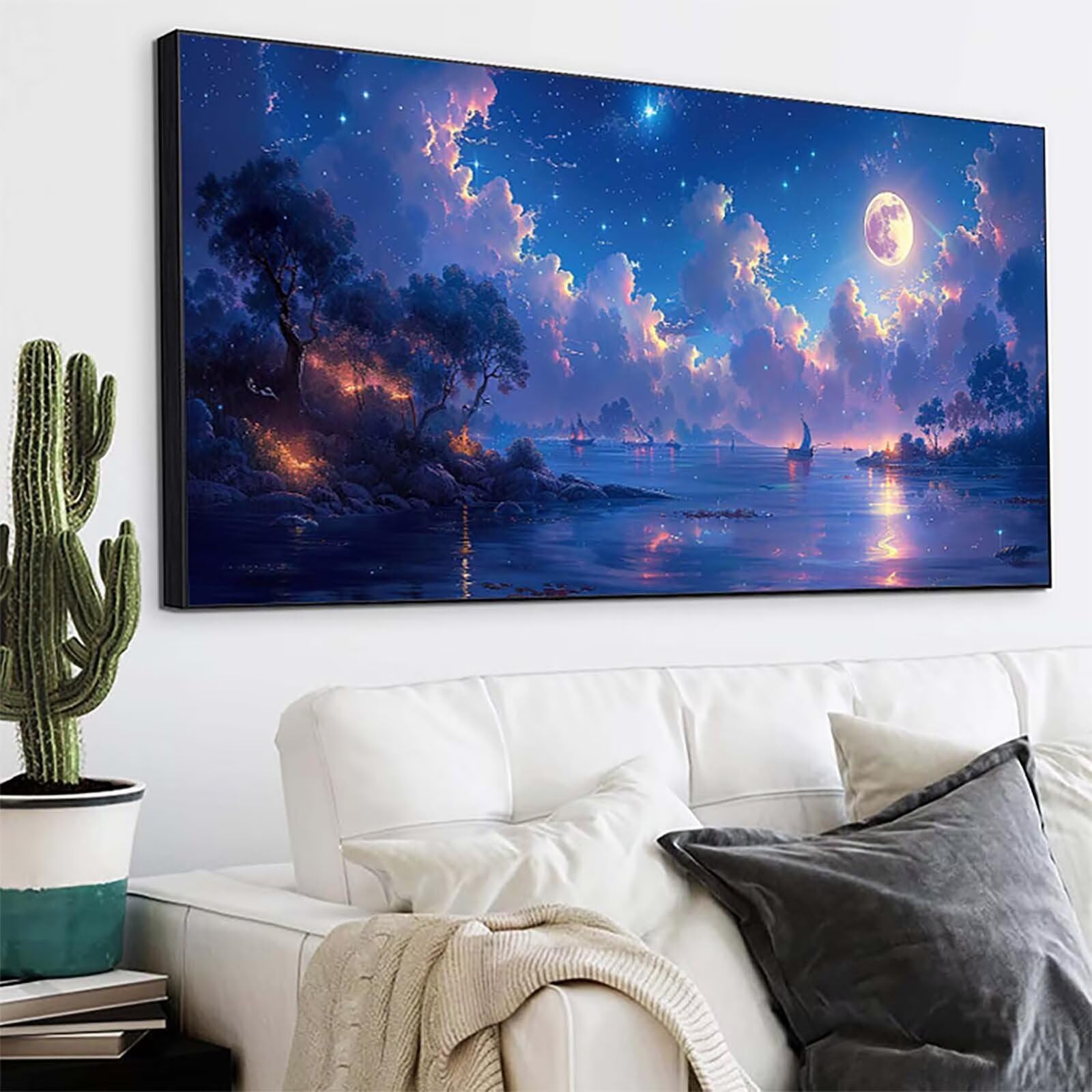 Luna Diamond Painting Grandi Dimensioni 50x100cm, Diamond Painting 4-9805