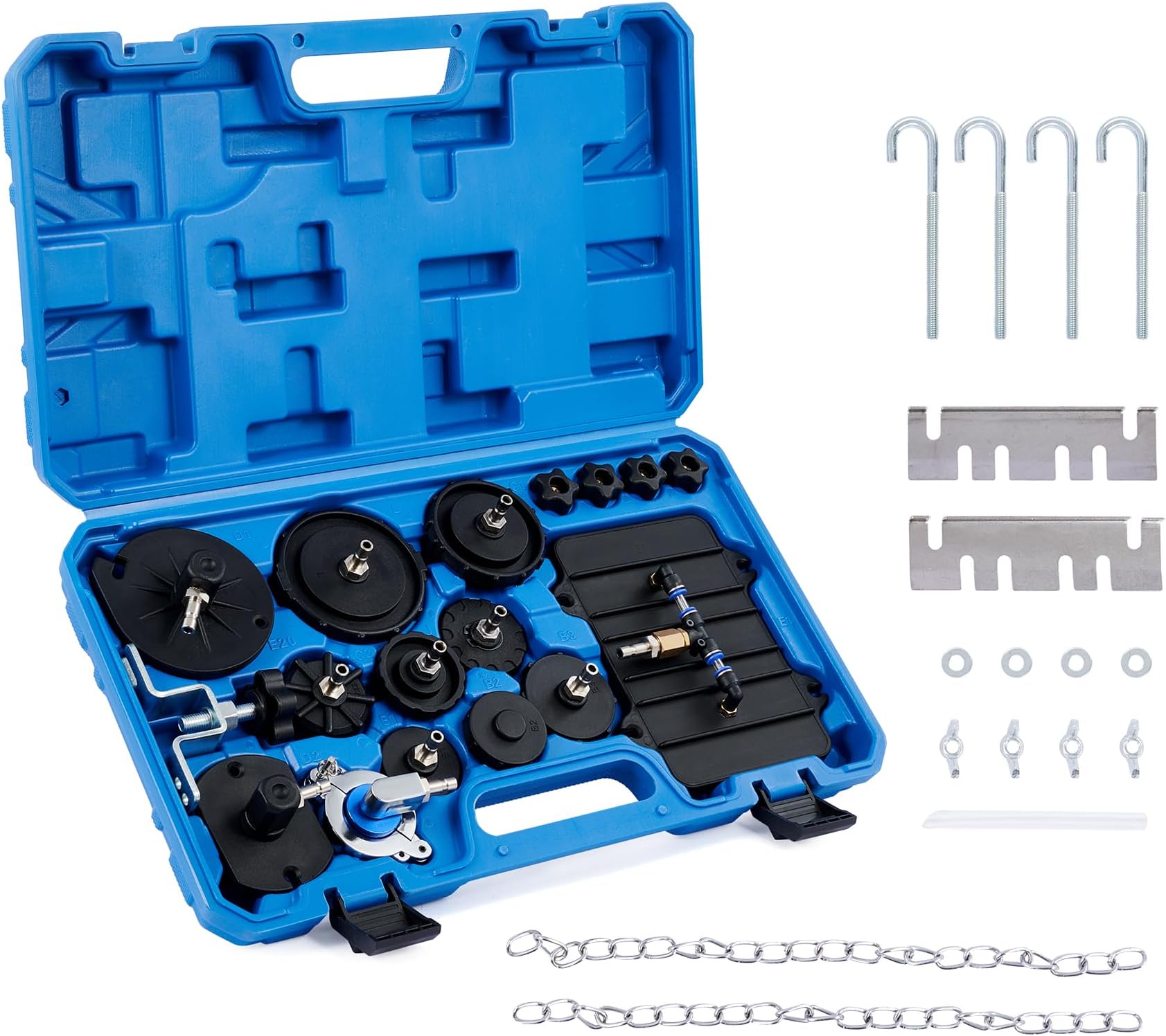 Orion Motor Tech Master Cylinder Bleeder Kit, Brake Pressure Bleeder with 12 Master Cylinder Adapters, Brake Fluid Master Cylinder Compatible with VW Lexus BMW Toyota Audi Jeep