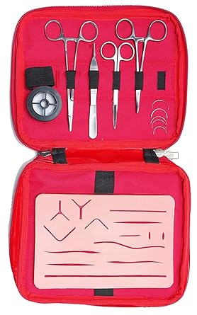 Mediwave Complete Suture Practice Kit with Advanced Model Skin Pad for Medical Students, Silicone Suture Training Practice Pad