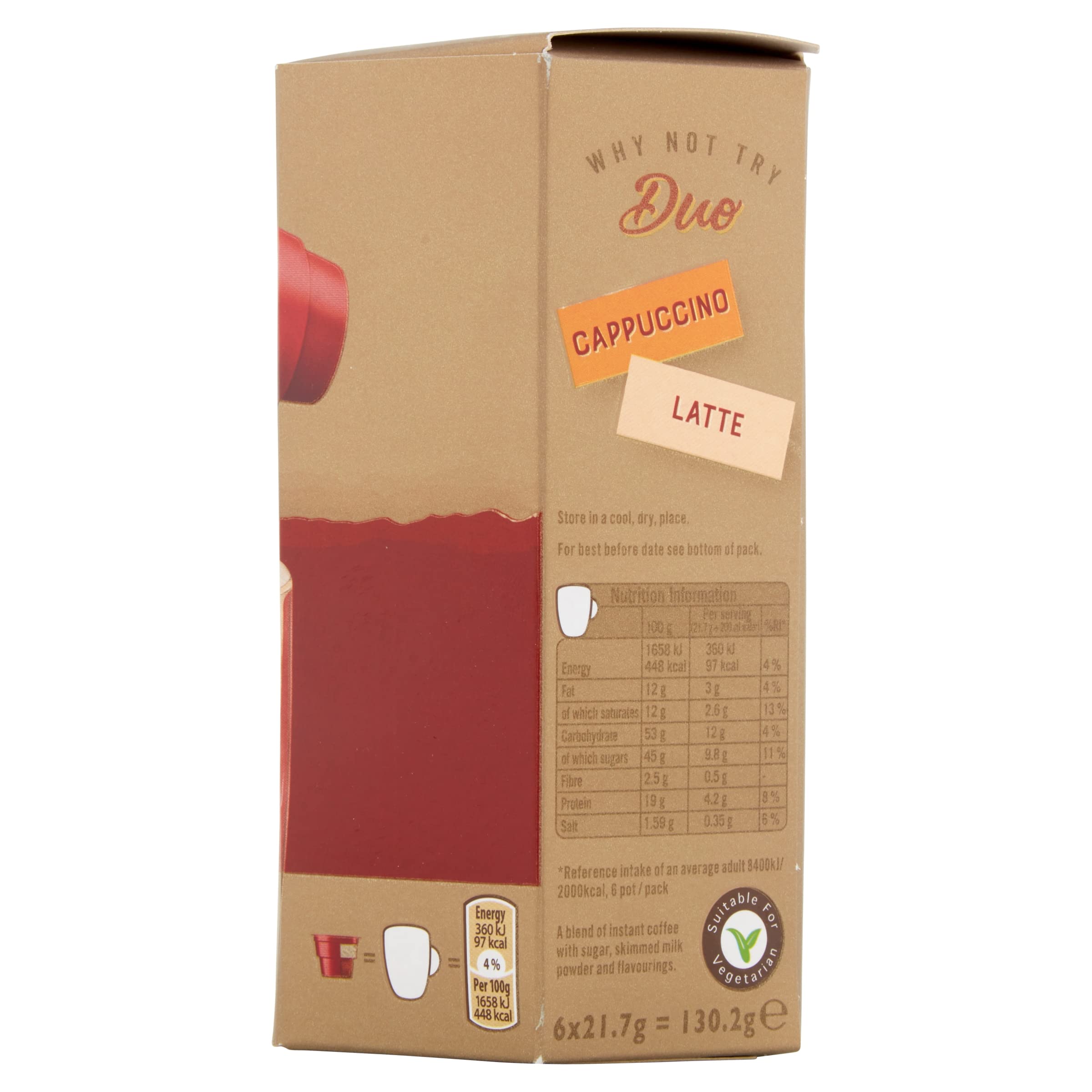 Kenco Duo solona karmelowa latte kawa rozpuszczalna x6 (opakowanie 4 sztuk, łącznie 24 napoje)