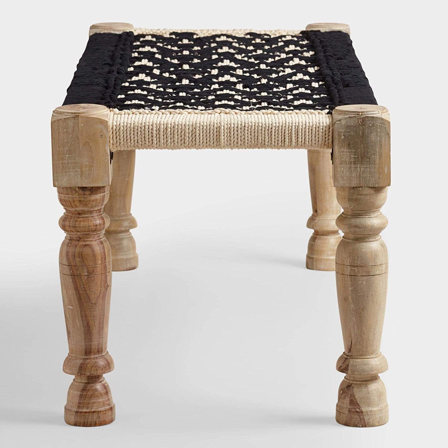 Doxey Indian Rope Charpai Bench Daybed | Khatiya | Vintage Design Charpoy