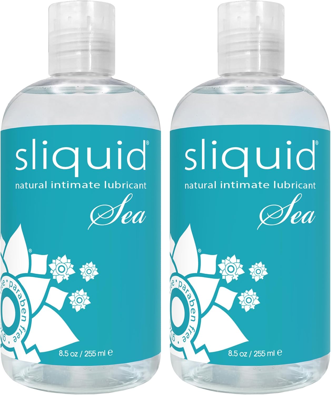 Sliquid NSliquid Sea 2-Pack – Water-Based Lube, Intimate Gel Infused with Rejuvenating & Moisturizing Seaweed Extracts, Personal Laturals Sea Carrageenan Infused Lubricant-255ml by Sliquid (Pack of 2)