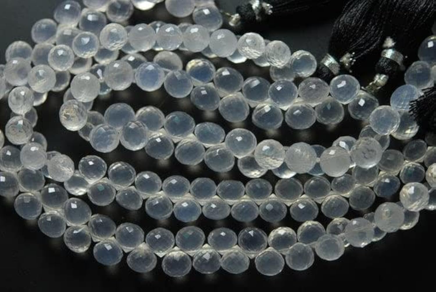 Quartz glace facetté briolettes AAA 7.5-8mm de qualité joaillerie pour création haut de gamme