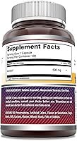 Vista 2 de Amazing Formulas Inositol 500 mg Suplemento de cápsulas Sin OMG Sin gluten Fabricado en Estados Unidos (1 paquete 100 unidades)