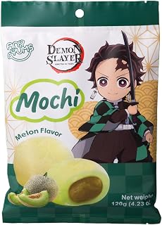 Demon Slayer Melon Mochi – 120g (4.23 oz) – Soft & Chewy Japanese Rice Cake – Tanjiro Kamado Collectible Anime Snack (1-Pack)