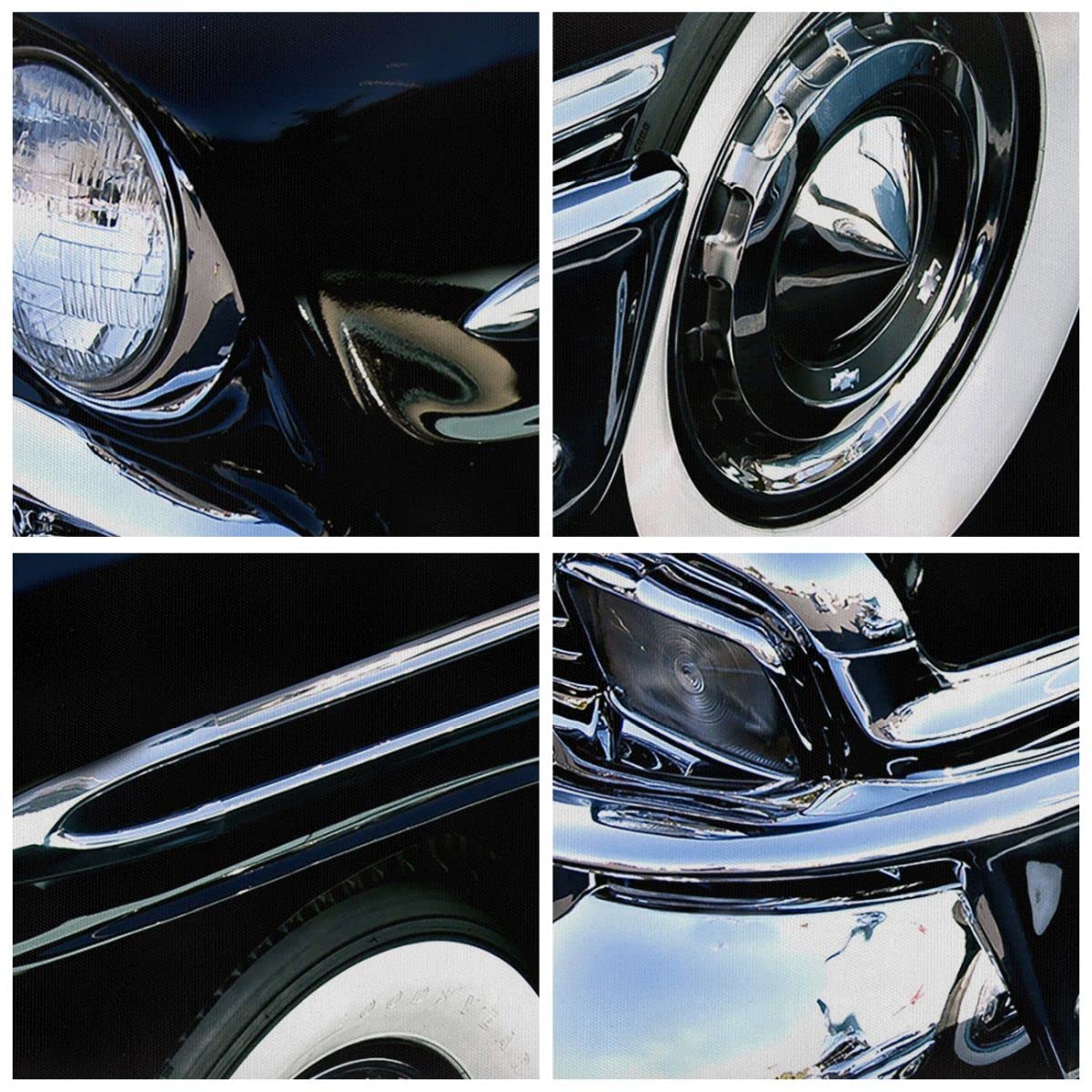 Moderne Impression sur Toile 150x100cm Image Tableau Decoration Murale Voiture Cuba Ciel Tableaux Decoratifs Muraux Chambre Triptyque 5 parties Deco Cadre Décoration Salon Art Wall EA150x100-0186