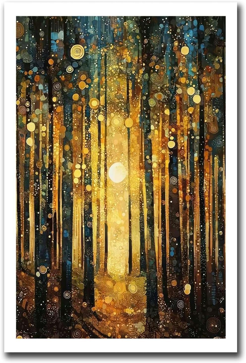 Waeta Rnvzx Earthy Tones Gustav Klimt Poster Sun Forest Trees Canvas Painting Abstract Modern Wall Art Gustav Klimt Prints For Living Room Decor Pictures 50X70cm No Frame