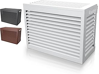 Airdeko Premium Mini Split AC Air Conditioner Cover for Outside Units - Decorative Metal Mini Split Condenser Cover - Rustproof, All-Season Outdoor Protection with Sleek Design - Secure & Durable (L)