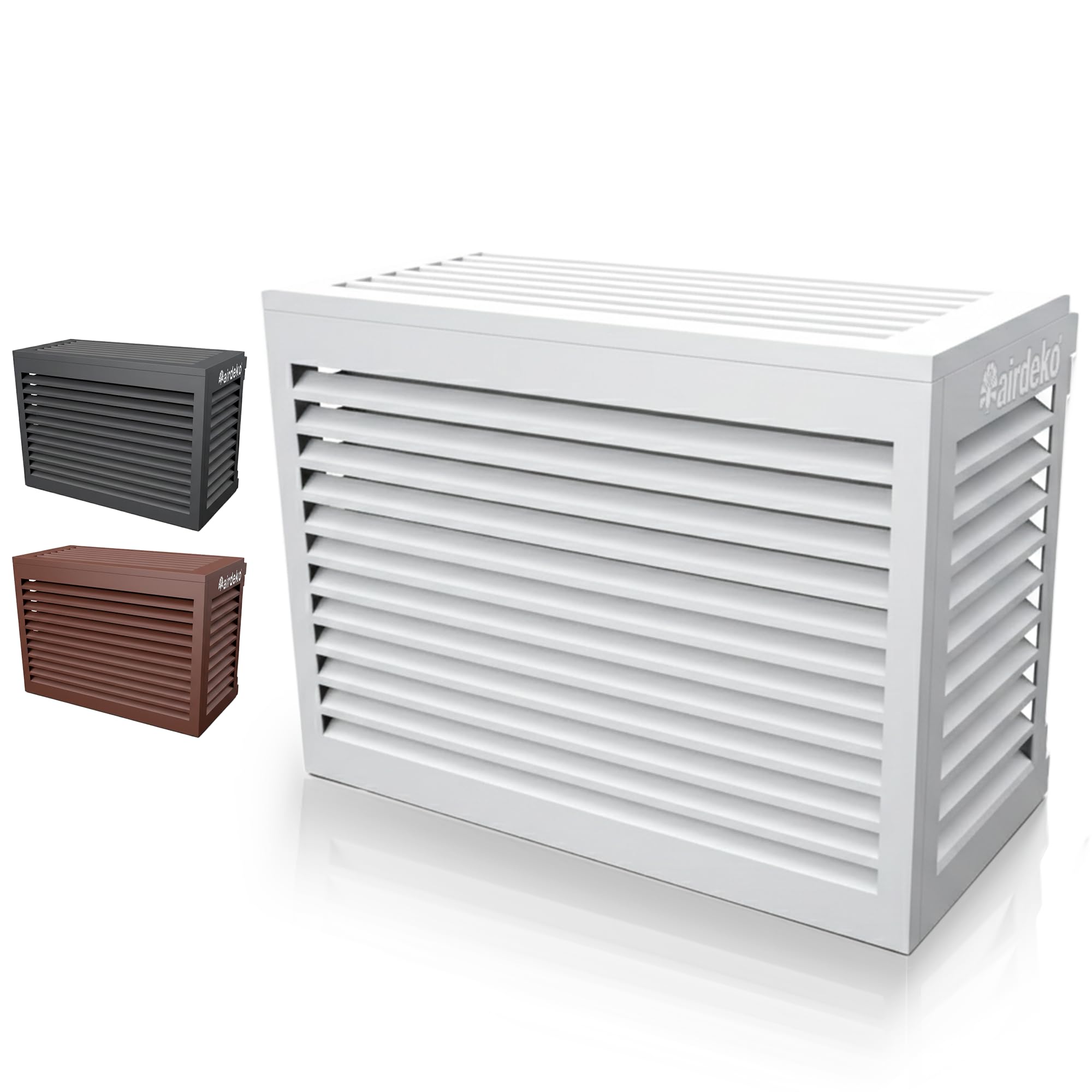 Airdeko Premium Mini Split AC Air Conditioner Cover for Outside Units - Decorative Metal Mini Split Condenser Cover - Rustproof, All-Season Outdoor Protection with Sleek Design - Secure & Durable (M)