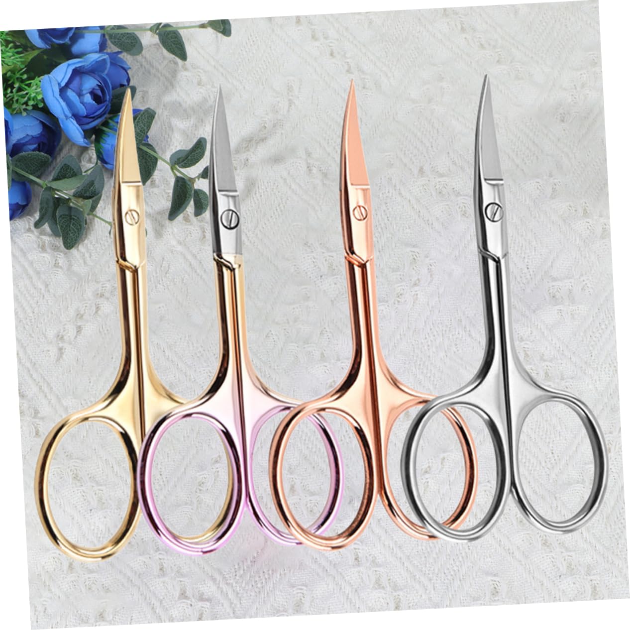 minkissy 12 Piezas Tijeras Para El Pelo De Las Orejas Tijeras De Cejas Tijeras De Vello Facial Tijeras Curvas Para El Vello Facial Tijeras De Bigote Cuchillo Recortador Punta Recta Hombre