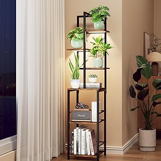 Plant Stand Indoor with Grow Light, 6-Tiered Tall Plant Stand Indoor, Me...