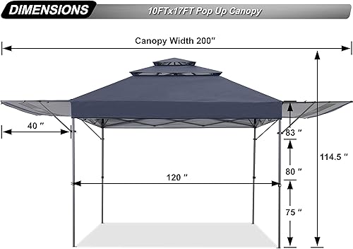 Miniatura 2 de ABCCANOPY toldo de 3niveles con dosel instantáneo, medio toldo dual ajustable