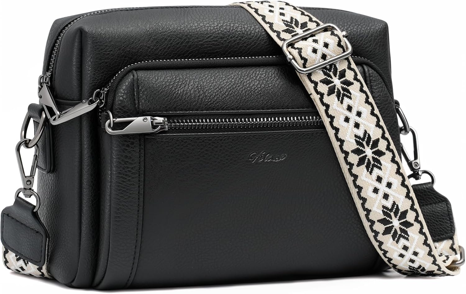 HILAEX Small Leather Crossbody Bags for Women Anti theft Purses and Handbag Shoulder Hangbag with Wide Strap Tassel