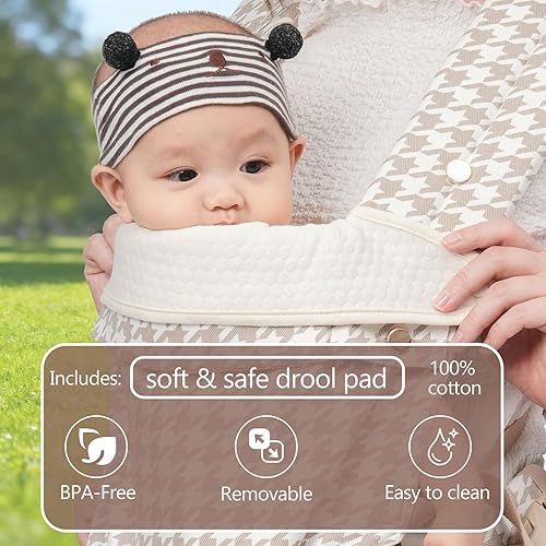 Miniatura 8 de Portabebés para recién nacidos a niños pequeños, ergonómico, acogedor y ligero, de algodón suave de alta calidad, transpirable, portabebés con