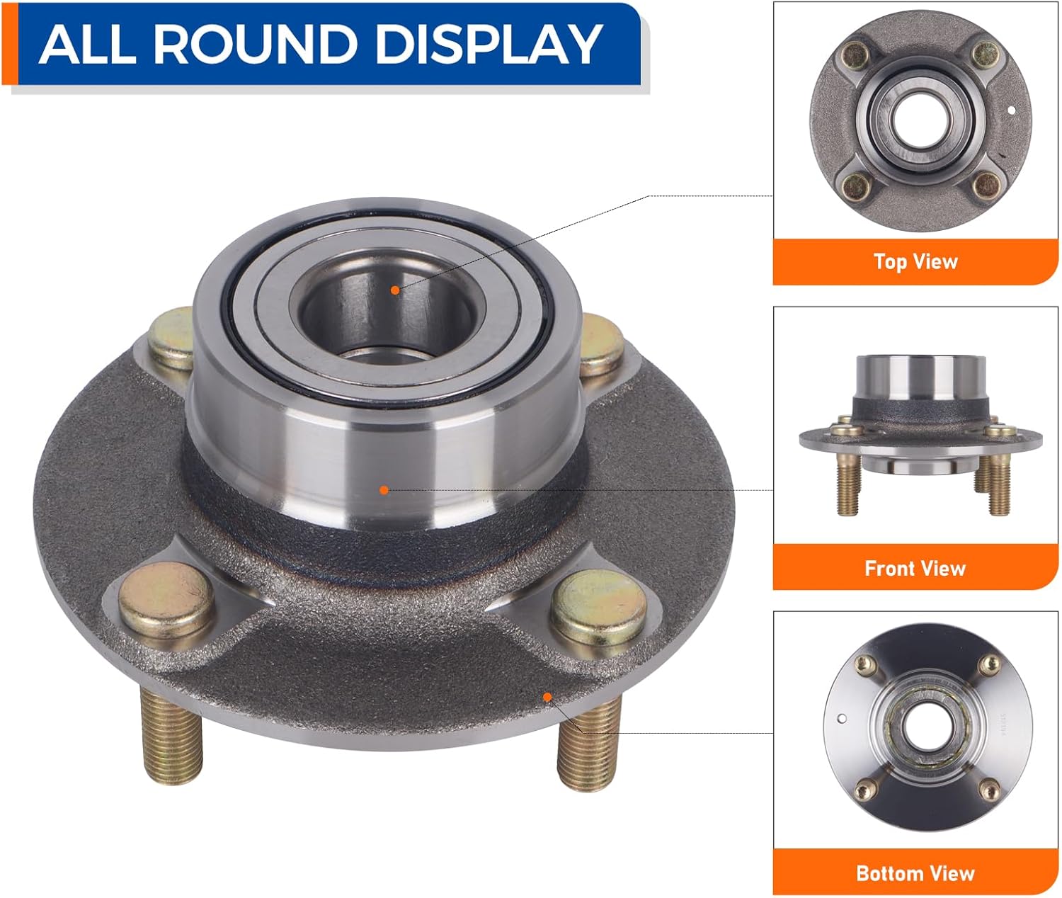 PAROD Pair 512194 Wheel Bearing Hub Assembly Fit for Hyundai Elantra 2001-2006, Kia Spectra/Spectra5 2005-2009 Non-ABS