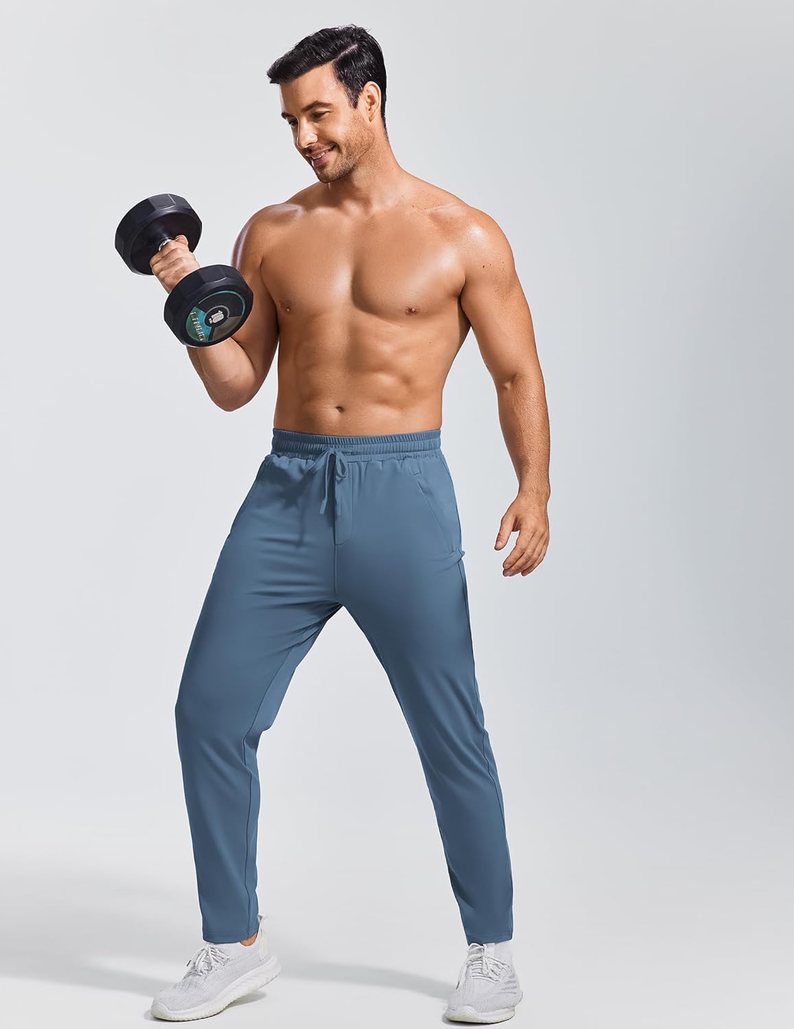 PINSPARK Mens Joggers with Zipper Pockets Lightweight Athletic Track Pants Quick Dry Workout Gym Sweatpants for Men - Image 3