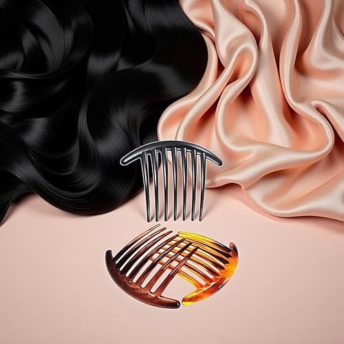 Miniatura 6 de 7 Tooth French Twist Comb, 3PCS Plastic Hair Clip, Hair Side Combs, Hair Accessory for Women Girls, Hair Clip Comb Accessories (Black and Brown)