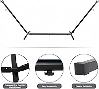 Vista 6 de Lazy Daze Hammocks Hamaca doble con soporte de acero que ahorra espacio de 9 pies, incluye funda de transporte portátil, capacidad de 450 libras