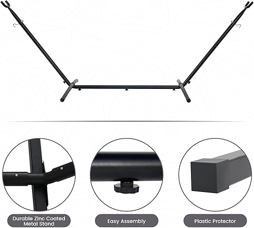 Miniatura 6 de Lazy Daze Hammocks - Hamaca doble con soporte de acero de 9 pies para ahorrar espacio, incluye funda de transporte, capacidad de peso de 450 libras
