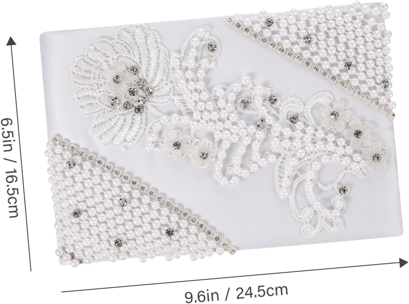 Zerodeko Wedding Guest Book Elegant Pearl and Rhinestone Design Unique Sign-in Book for Weddings Bridal Showers Special Events Keepsake for Cherished Memories