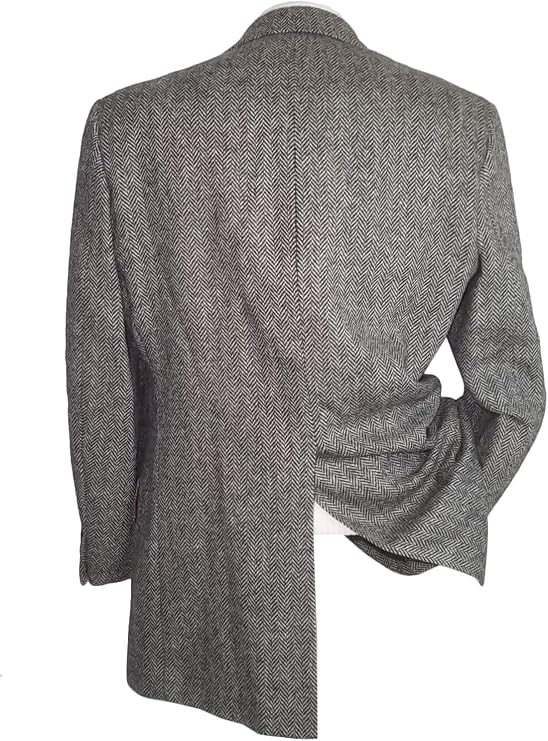 Wemaliyzd Men Western Herringbone Jacket Suit Regular Fit Sport Coat Blazer Centre Vent