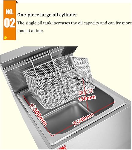 Miniatura 4 de Freidora de gas profesional de restaurante comercial, mesa de acero inoxidable monocilindrodoble cilindro de propano profundo, estufa de cocina con