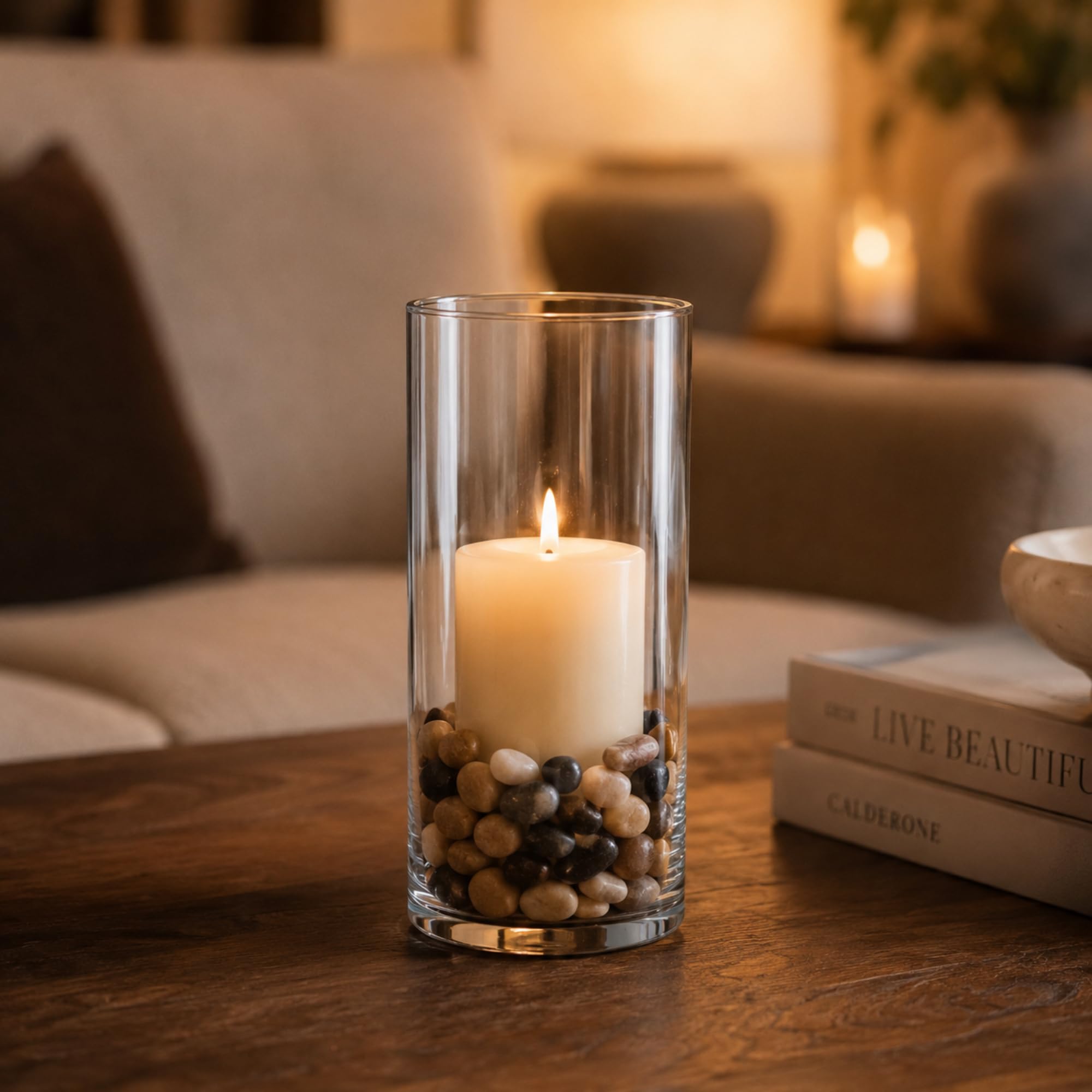 Clear Glass Vase - Elegant Cylinder Vase for Flowers & Home Decor -3 Clear Glass Vase - Elegant Cylinder Vase for Flowers & Home Decor -3