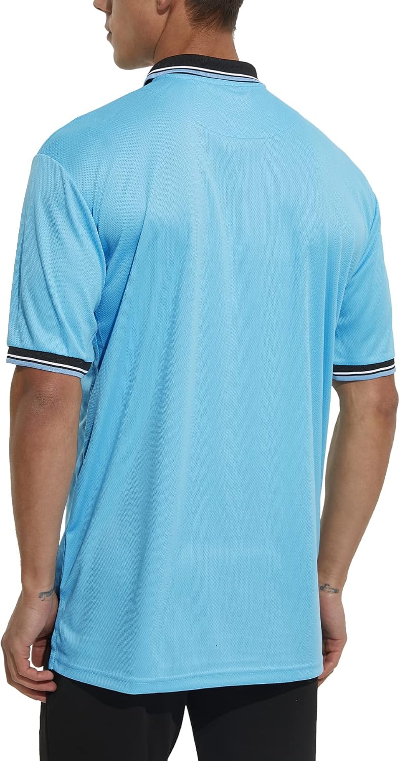 Thapower Men's Polo Referee Shirt Softball & Baseball Official Ref Shirt Umpire Jersey Costume Short Sleeve, Chest Pocket - Image 3