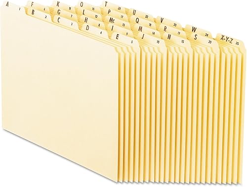 Pendaflex PFXEN225 EN225 A-Z Top Tab Reciclado Guías de Archivos, 18 puntos Manila, 15 Pestaña, Tamaño Carta 25Set