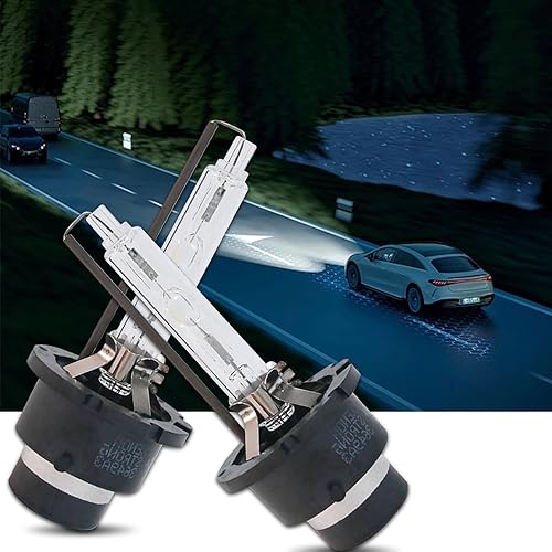 Miniatura 6 de 2 bombillas de xenón HID D2S para automóvil, 6000 K blanco frío súper brillante con anillo de presión de metal y base, repuesto de bombilla de haz