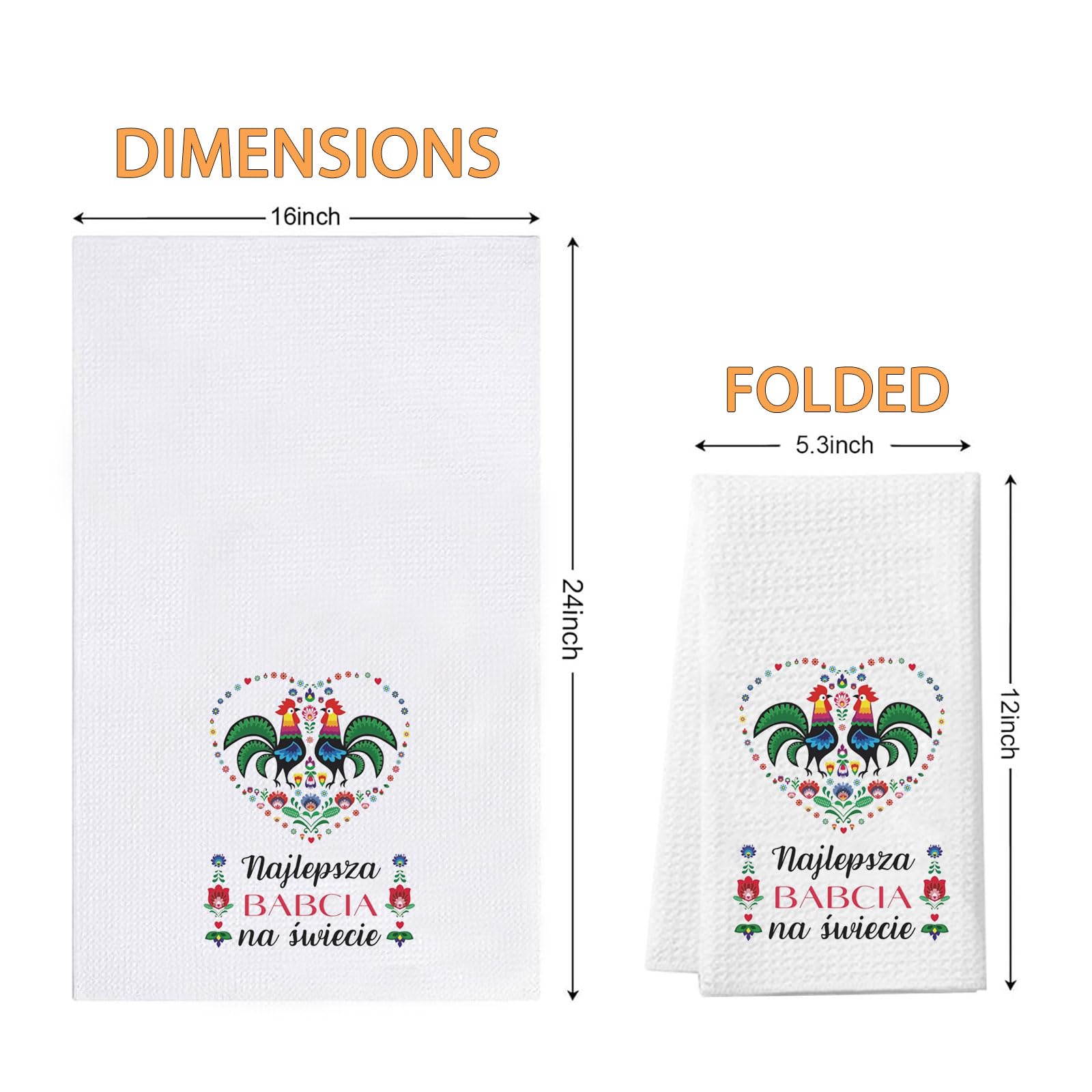 WCGXKO Polish Grandma Gift Babcia Gift Babcia Retirement Gift Najlepsza Babcia Kitchen Towel Grandmother Gift (Naj Towel)